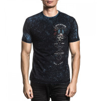 Двухсторонняя футболка Affliction AC Prarie Storm SS Rev Tee Black Pacific Blue Lava Tint