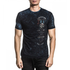 Двухсторонняя футболка Affliction AC Prarie Storm SS Rev Tee Black Pacific Blue Lava Tint