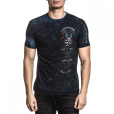 Двухсторонняя футболка Affliction AC Prarie Storm SS Rev Tee Black Pacific Blue Lava Tint