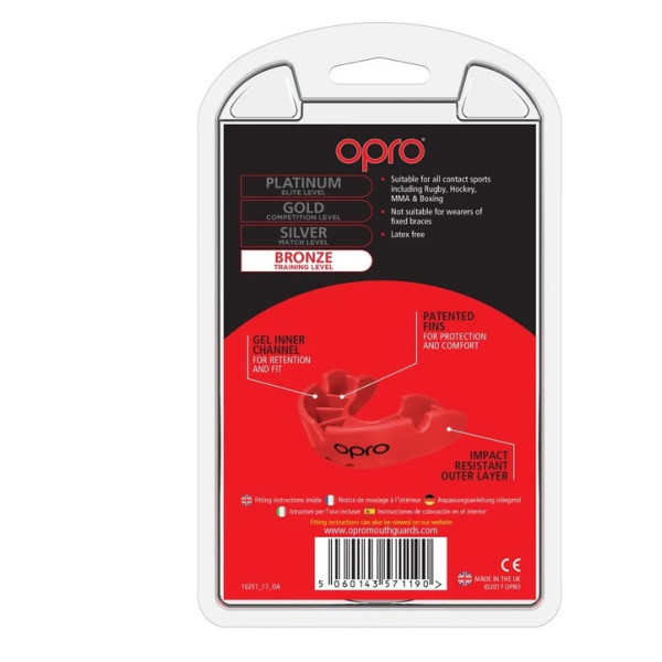 Капа боксерська OPRO Junior Bronze Red (art.02221003)