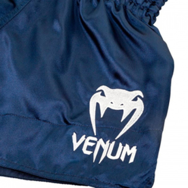 Шорты для тайского бокса Venum Muay Thai Shorts Classic Navy Blue White