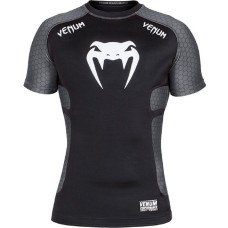 Рашгард Venum Absolute black grey короткий рукав