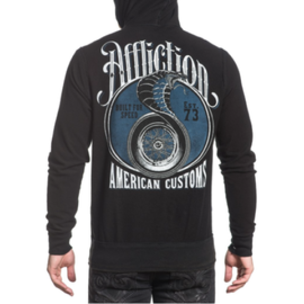 Двусторонняя толстовка Affliction High Speed Zip Up Hoodie Black