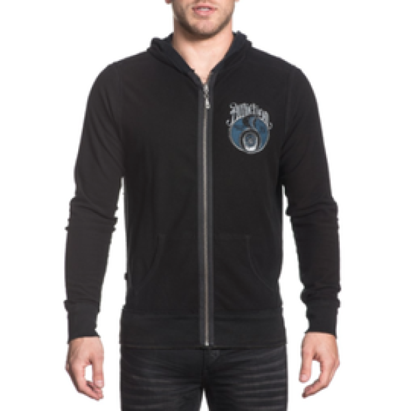Двусторонняя толстовка Affliction High Speed Zip Up Hoodie Black