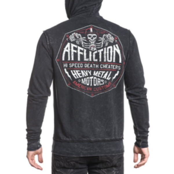 Двусторонняя толстовка Affliction High Speed Zip Up Hoodie Black