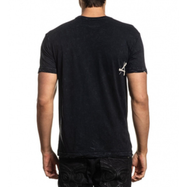 Футболка Affliction Mire SS Tee Black Lava Wash