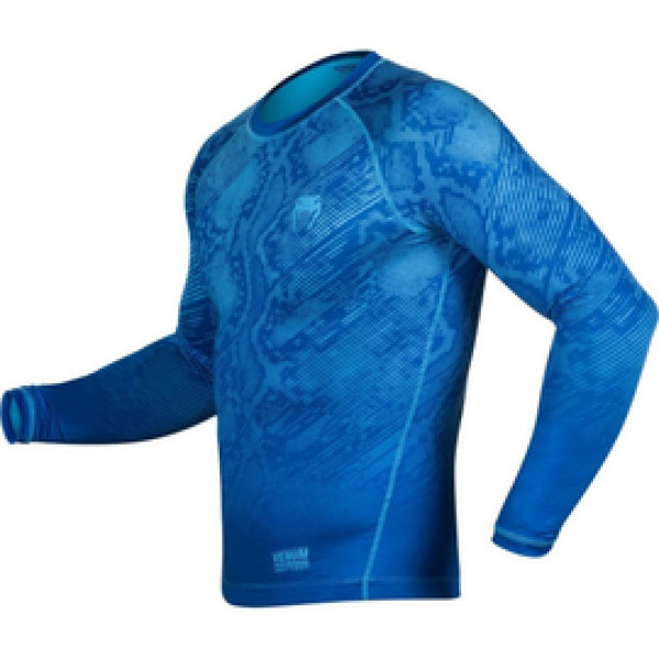 Компрессионная футболка Venum Fusion Compression T-shirt Blue Long Sleeves