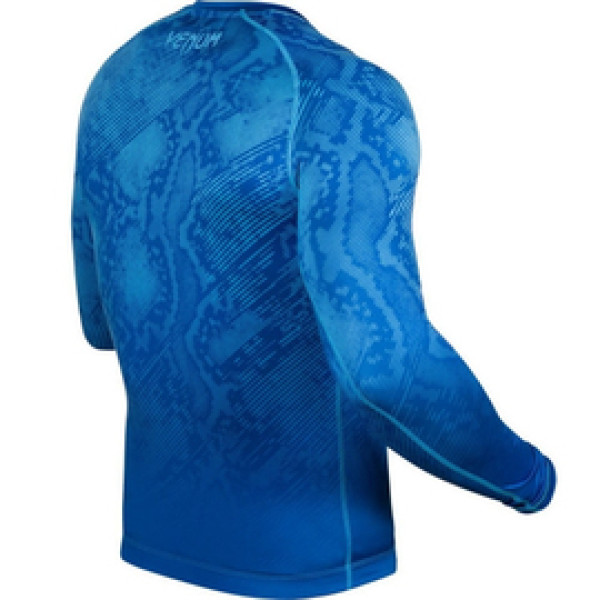 Компрессионная футболка Venum Fusion Compression T-shirt Blue Long Sleeves