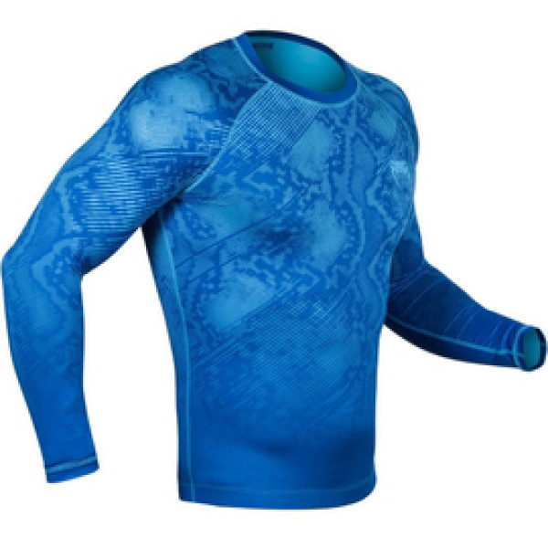 Компрессионная футболка Venum Fusion Compression T-shirt Blue Long Sleeves