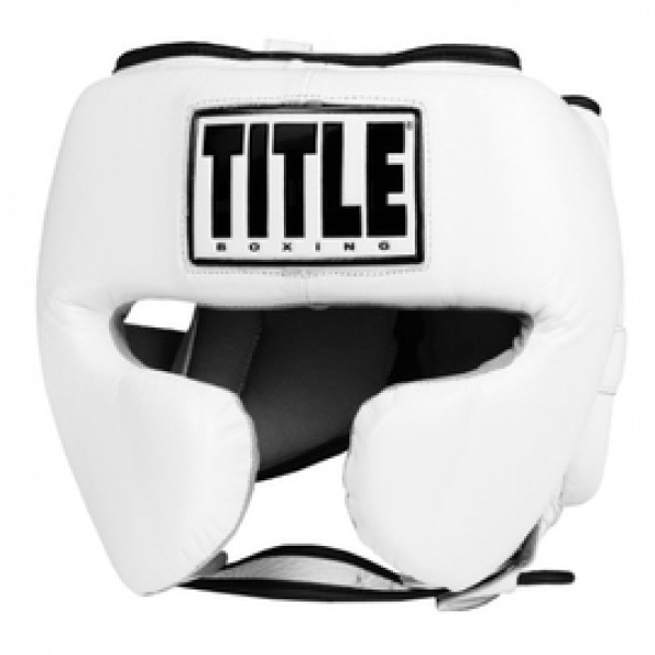 Шлем Title Boxing Leather Sparring Headgear White