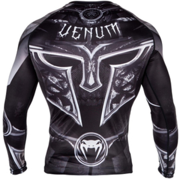 Рашгард Venum Gladiator 3.0 Rashguard Black White Long Sleeves