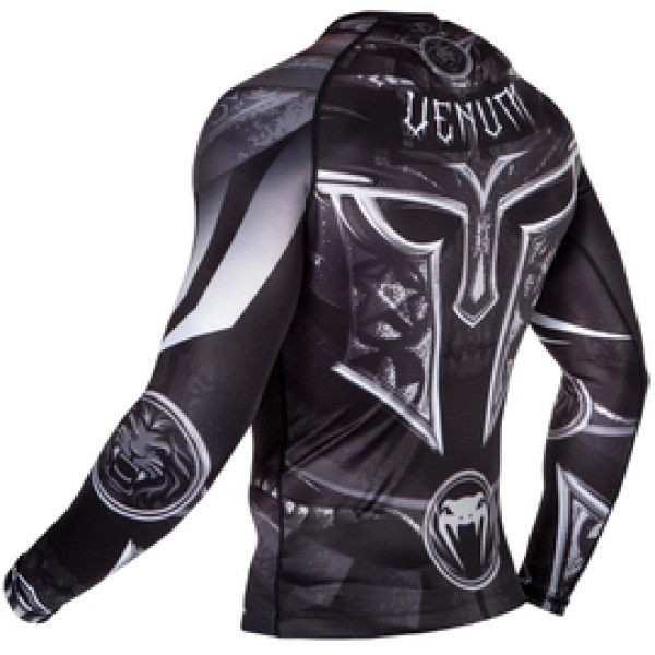 Рашгард Venum Gladiator 3.0 Rashguard Black White Long Sleeves