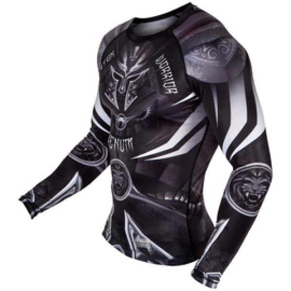Рашгард Venum Gladiator 3.0 Rashguard Black White Long Sleeves