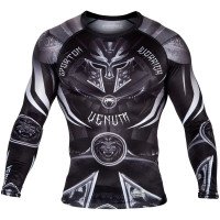 Рашгард Venum Gladiator 3.0 Rashguard Black White Long Sleeves