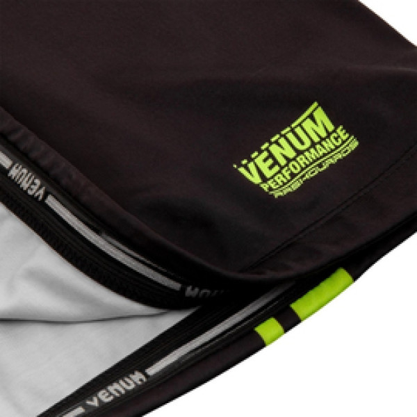 Рашгард Venum Logos Short Sleeves Rashguard Black Neo Yellow