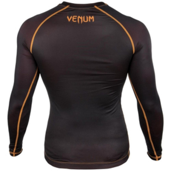 Компрессионная футболка Venum Contender 3.0 Compression T-shirt Long Sleeves Black/Orange