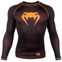 Компрессионная футболка Venum Contender 3.0 Compression T-shirt Long Sleeves Black/Orange