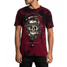 Футболка Affliction Medusa`s Revenge SS Rev Tee Burgandy Black
