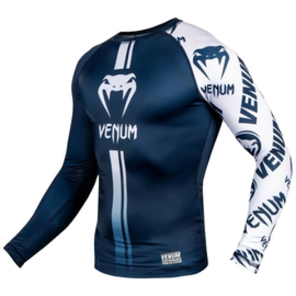 Рашгард Venum Logos Rashguard Long Sleeves Navy Blue White