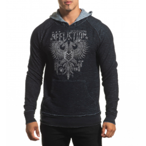 Двухсторонняя толстовка Affliction AC Speed Tribe A24374 Slate Crystal Wash-Black