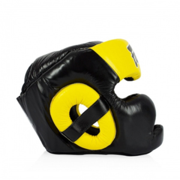 Шлем Fairtex HG13FH Sparring Headguard Full Head Coverage Black Yellow