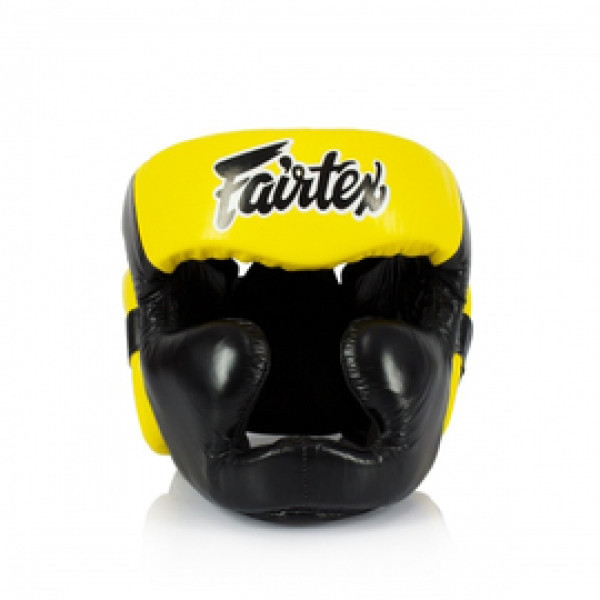 Шлем Fairtex HG13FH Sparring Headguard Full Head Coverage Black Yellow