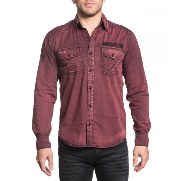 Мужская рубашка Affliction Black Premium Darken Soul