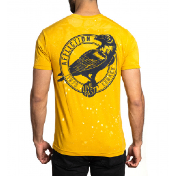 Футболка Affliction Blackbird A24542 Gold Constrution