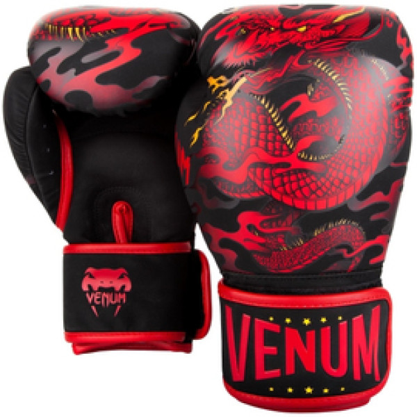 Боксерские перчатки Venum Dragon's Flight Boxing Gloves Black Red