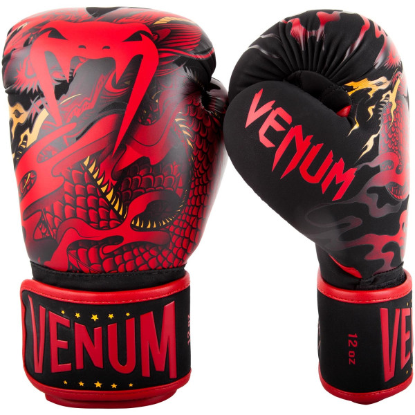 Боксерские перчатки Venum Dragon's Flight Boxing Gloves Black Red
