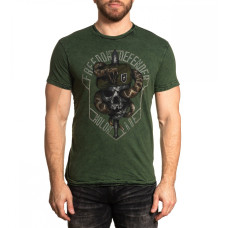 Футболка Affliction Skull Ranger Reversible Green Black