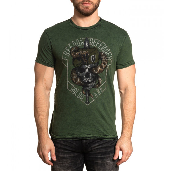 Футболка Affliction Skull Ranger Reversible Green Black