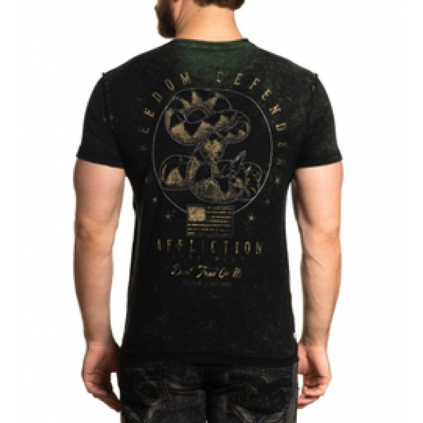 Футболка Affliction Skull Ranger Reversible Green Black
