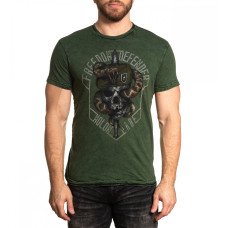 Футболка Affliction Skull Ranger Reversible Green Black