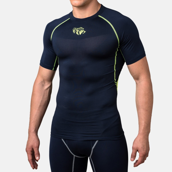 Компрессионная футболка Peresvit Air Motion Navy Flu Yellow Short Sleeve