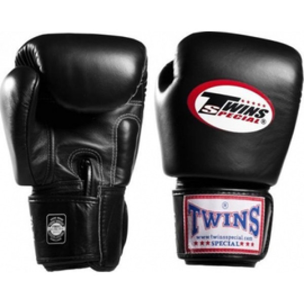 Боксерские перчатки Twins Boxing Gloves Premium Leather Black