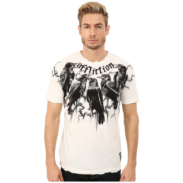 Футболка Affliction Crows SS Tee Vintage White