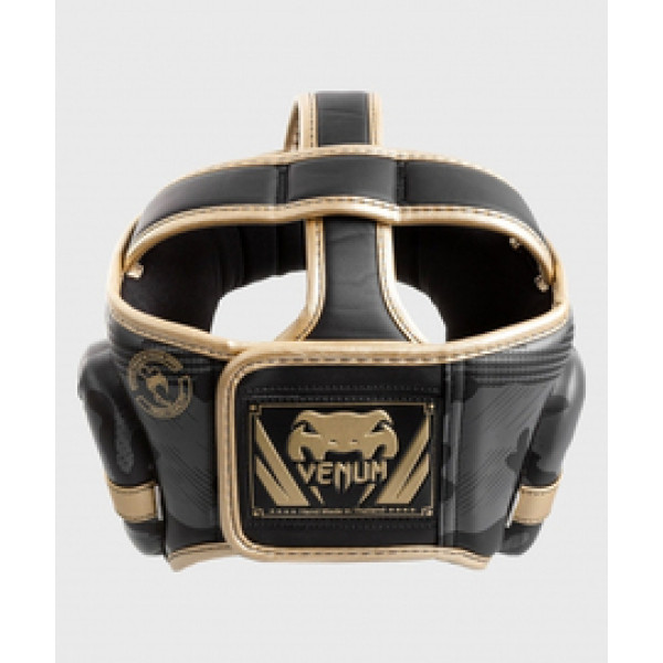 Шлем Venum Elite Headgear Dark Camo Gold