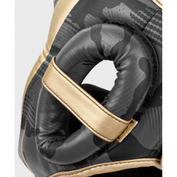 Шлем Venum Elite Headgear Dark Camo Gold