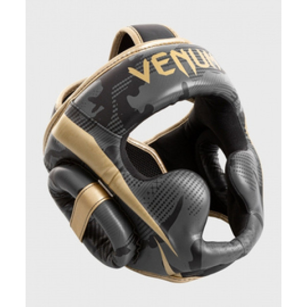 Шлем Venum Elite Headgear Dark Camo Gold