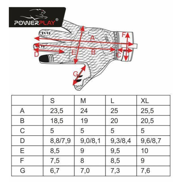 Рукавиці лижні PowerPlay 6890 Чорні XL (Універсальні зимові)