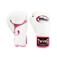 Twins Боксерские перчатки Twins Velcro Mesh Edition BGVLA1 White Pink