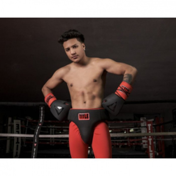 Защита паха Title Leather Solar Groin Protector Black Red