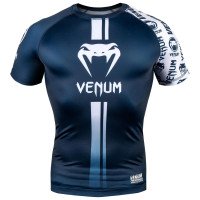 Рашгард Venum Logos Short Sleeves Rashguard Navy Blue White