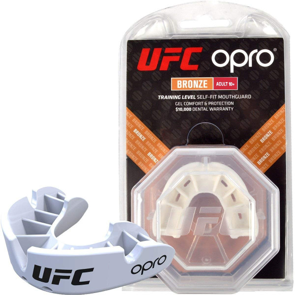 Капа боксерська OPRO Bronze UFC Hologram White (art.002258002)
