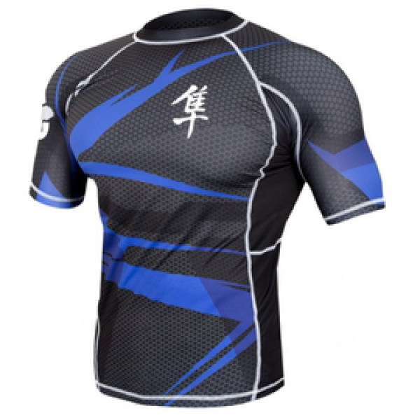 Рашгард Hayabusa Metaru Black-Blue с кор. рукавом