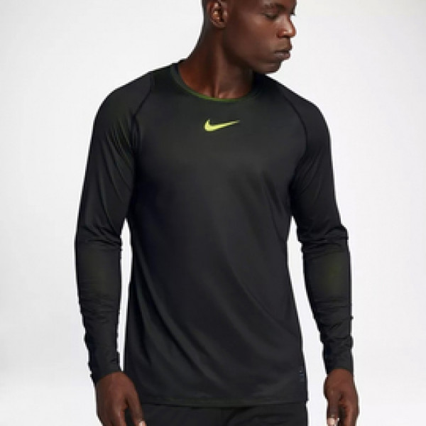 Лонгслив Nike Pro Colorburst Mens Long Sleeve Volt Black
