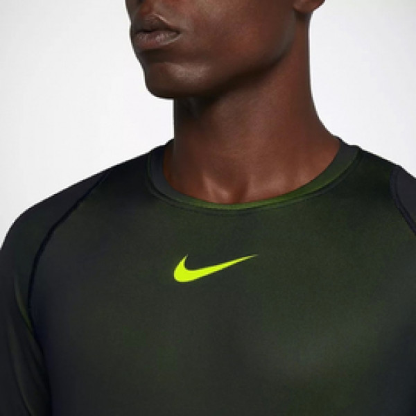 Лонгслив Nike Pro Colorburst Mens Long Sleeve Volt Black