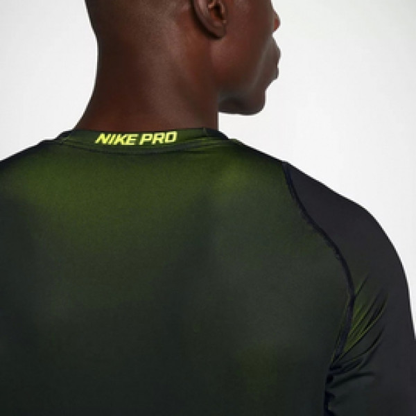 Лонгслив Nike Pro Colorburst Mens Long Sleeve Volt Black