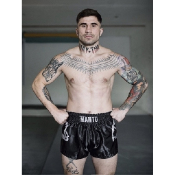 Шорты для тайского бокса MANTO Shorts Muay Thai Black Silver